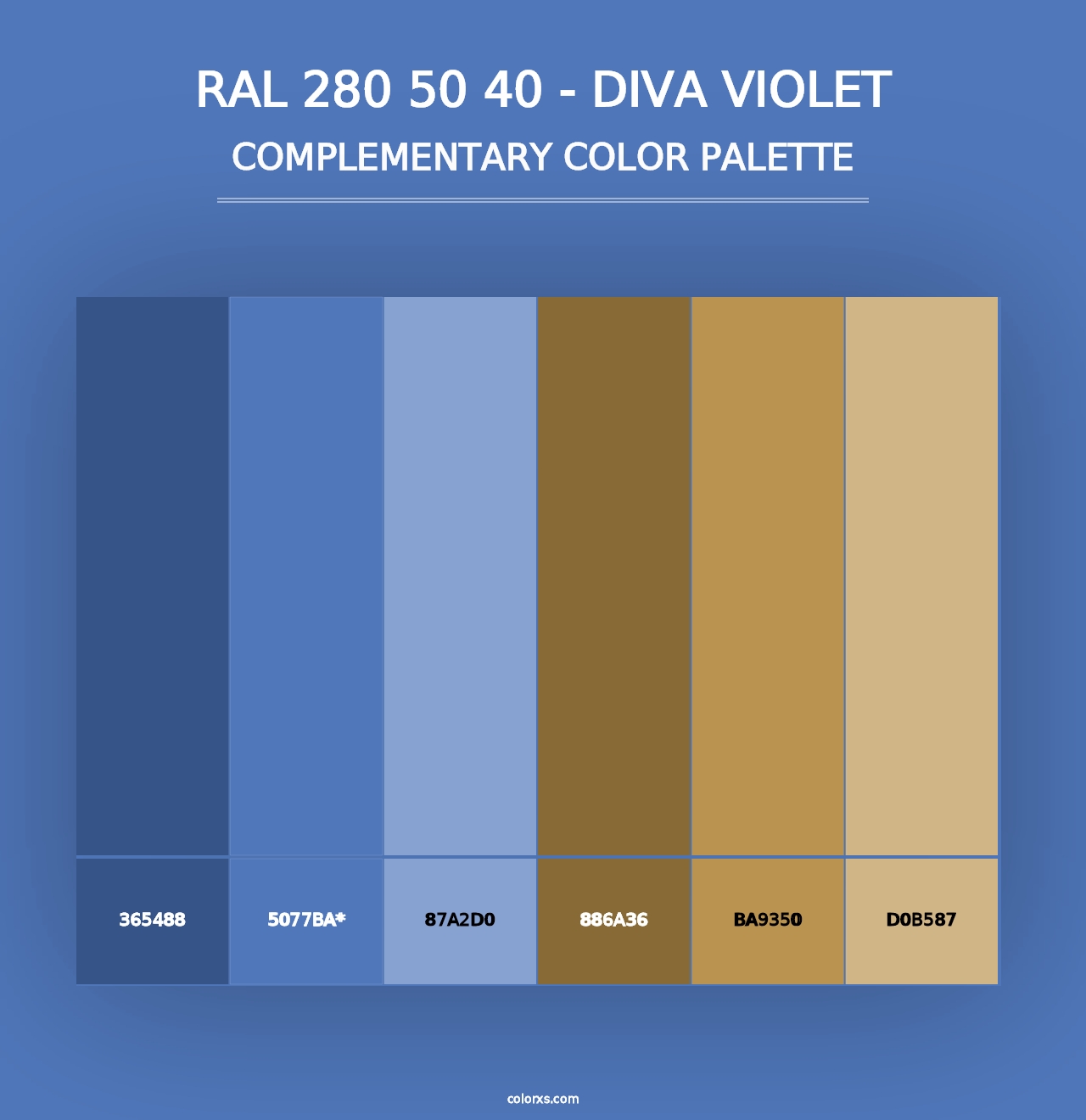 RAL 280 50 40 - Diva Violet - Complementary Color Palette