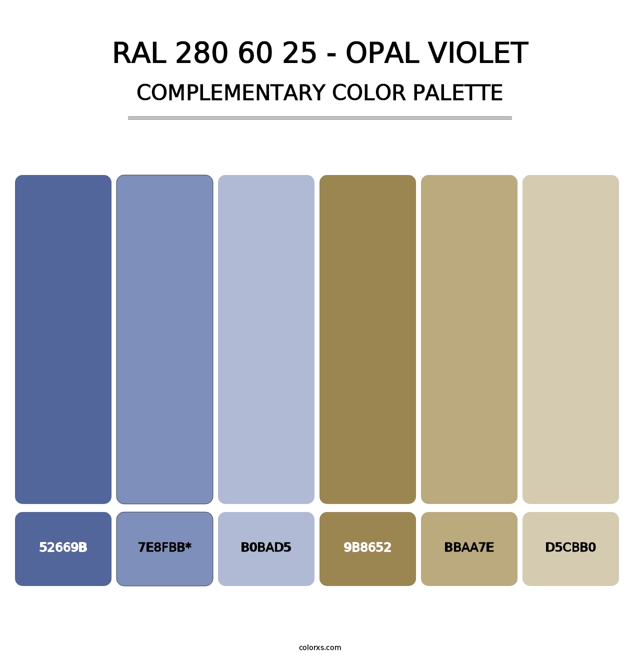 RAL 280 60 25 - Opal Violet - Complementary Color Palette