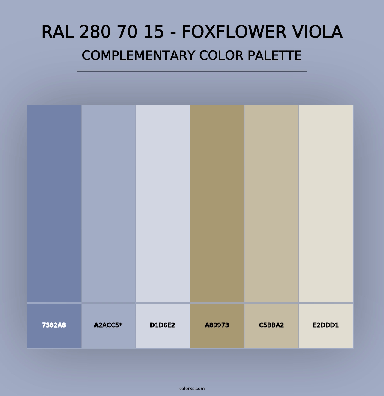 RAL 280 70 15 - Foxflower Viola - Complementary Color Palette