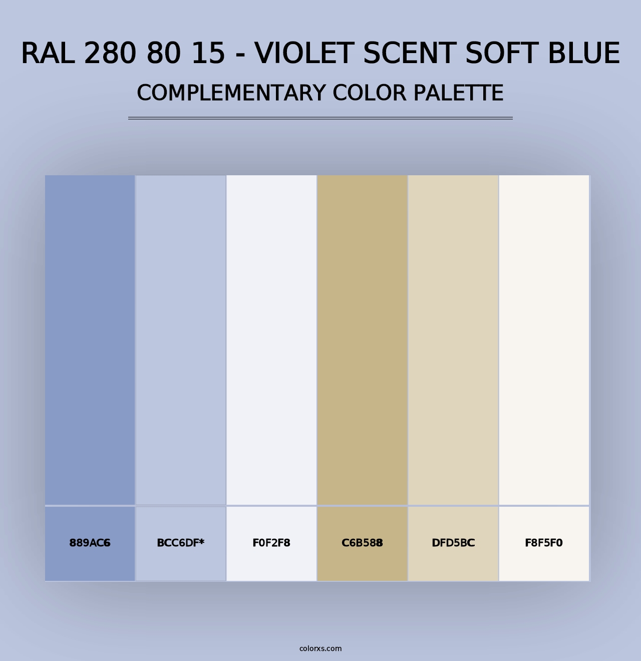 RAL 280 80 15 - Violet Scent Soft Blue - Complementary Color Palette