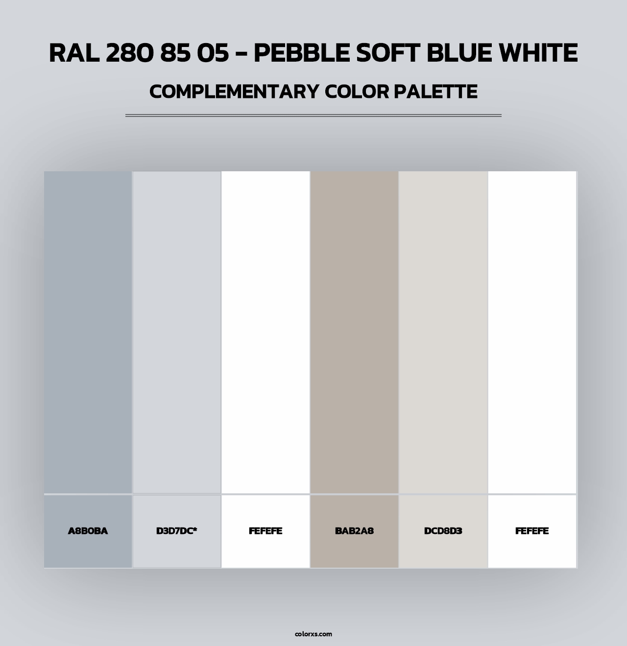 RAL 280 85 05 - Pebble Soft Blue White - Complementary Color Palette