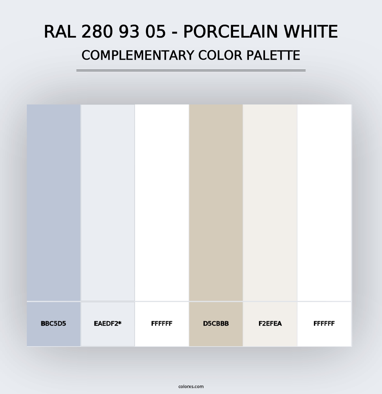 RAL 280 93 05 - Porcelain White - Complementary Color Palette