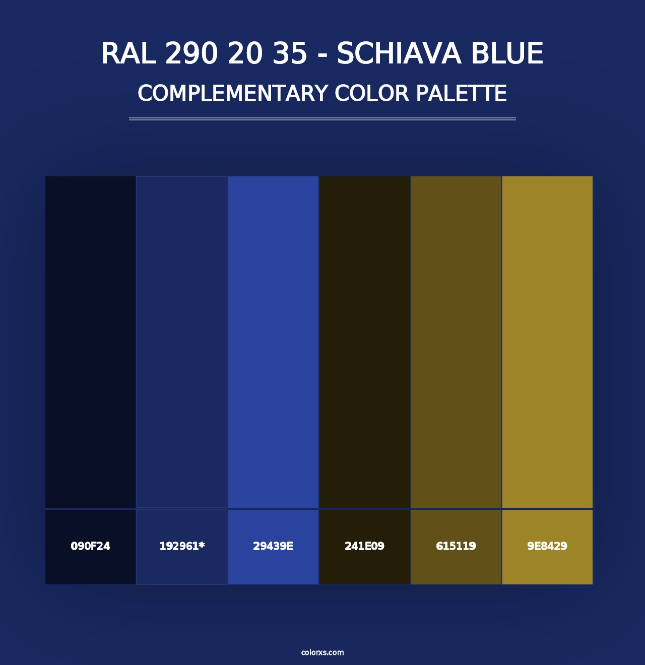 RAL 290 20 35 - Schiava Blue - Complementary Color Palette