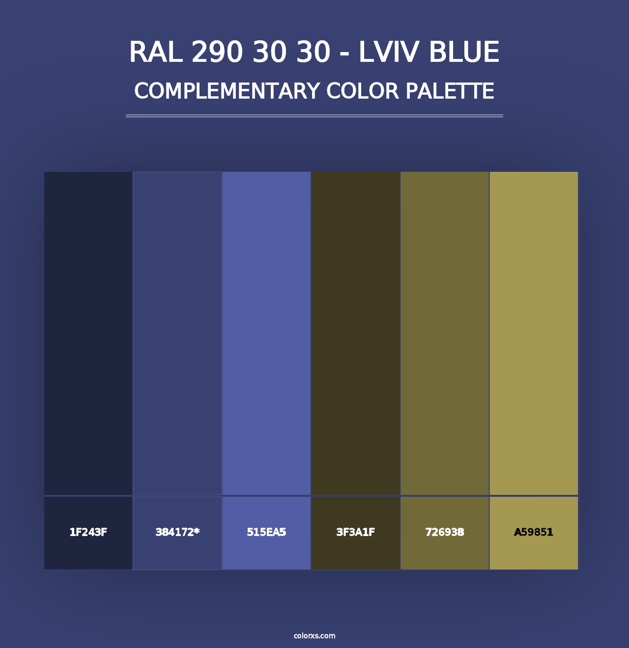 RAL 290 30 30 - Lviv Blue - Complementary Color Palette