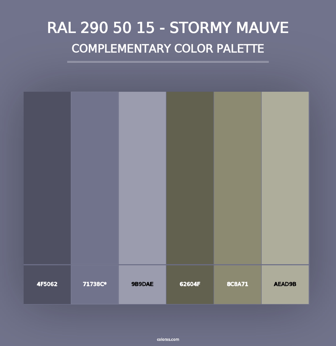 RAL 290 50 15 - Stormy Mauve - Complementary Color Palette