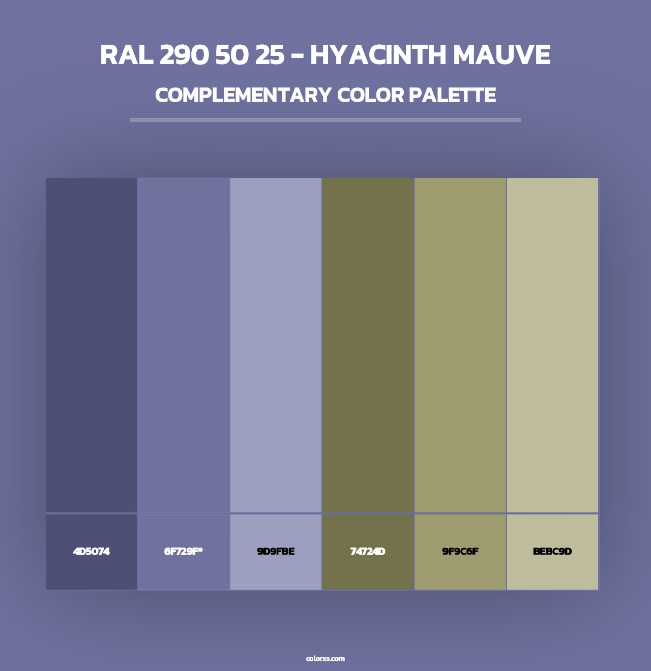 RAL 290 50 25 - Hyacinth Mauve - Complementary Color Palette