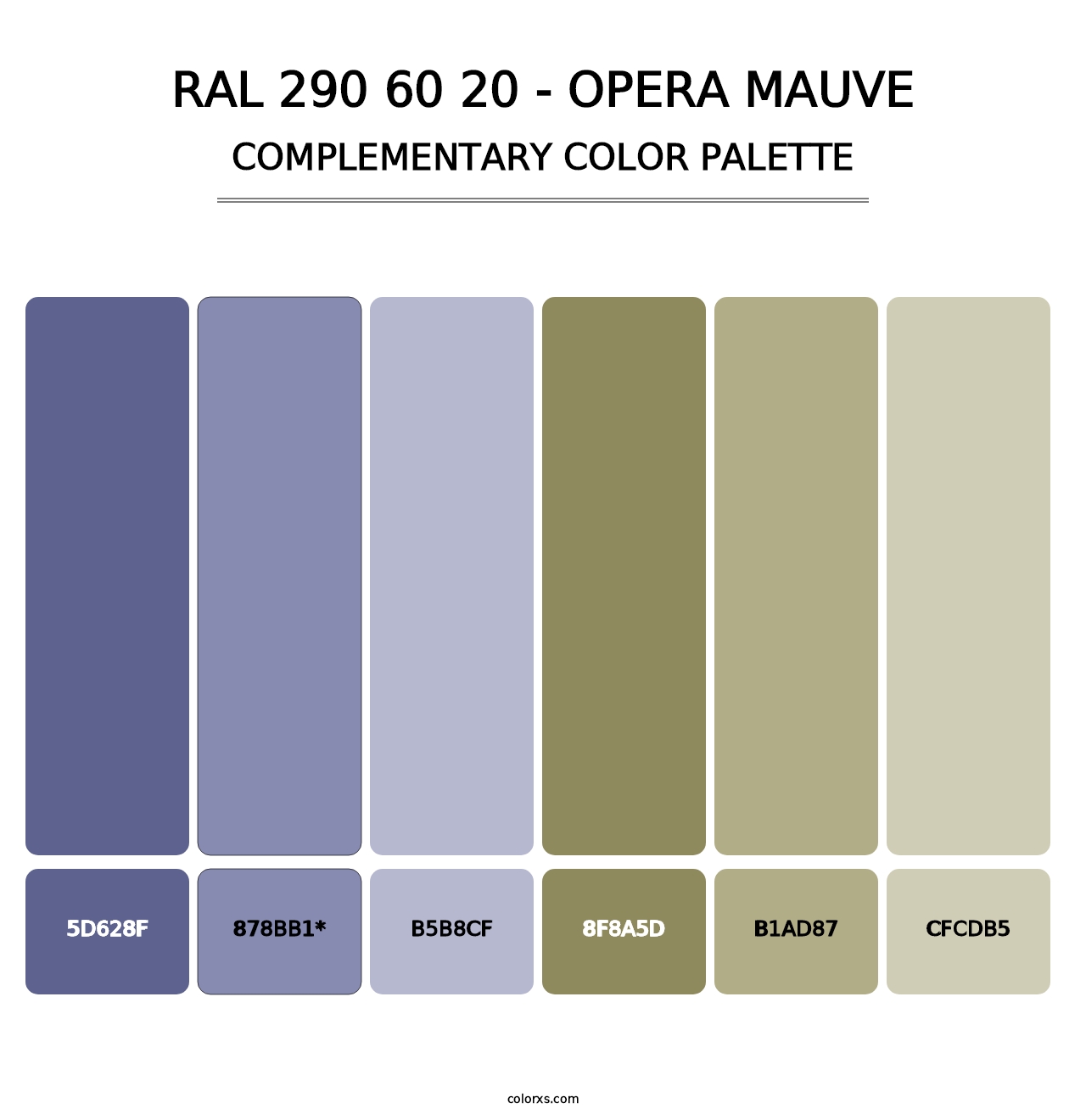 RAL 290 60 20 - Opera Mauve - Complementary Color Palette