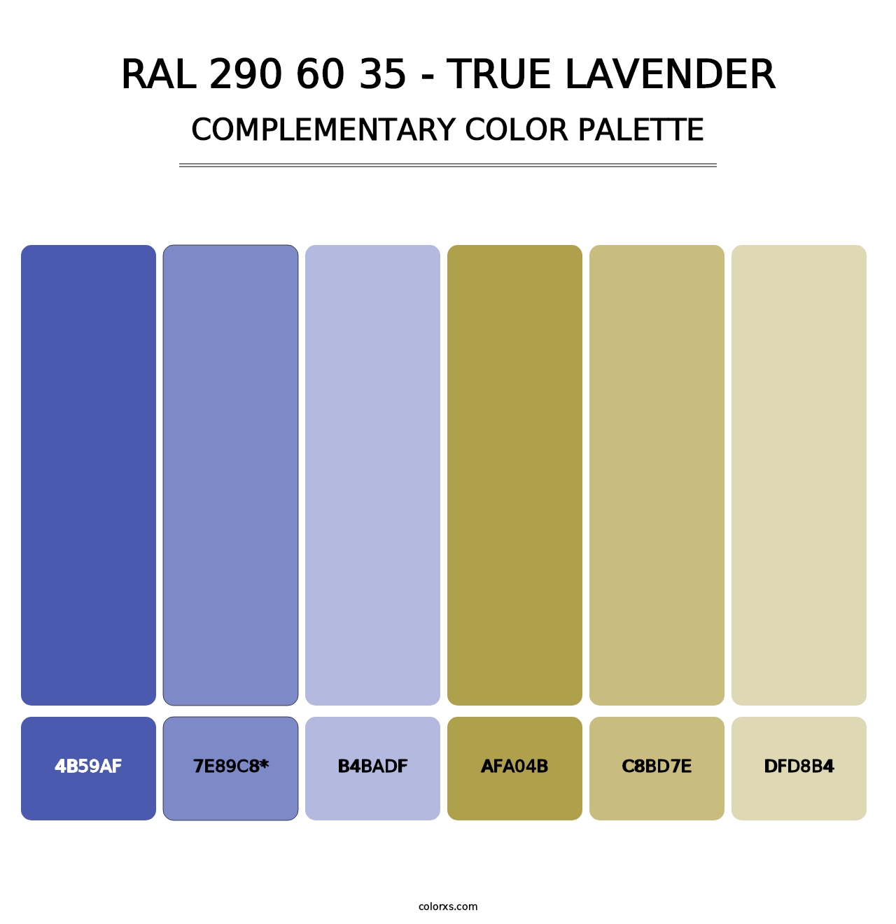 RAL 290 60 35 - True Lavender - Complementary Color Palette