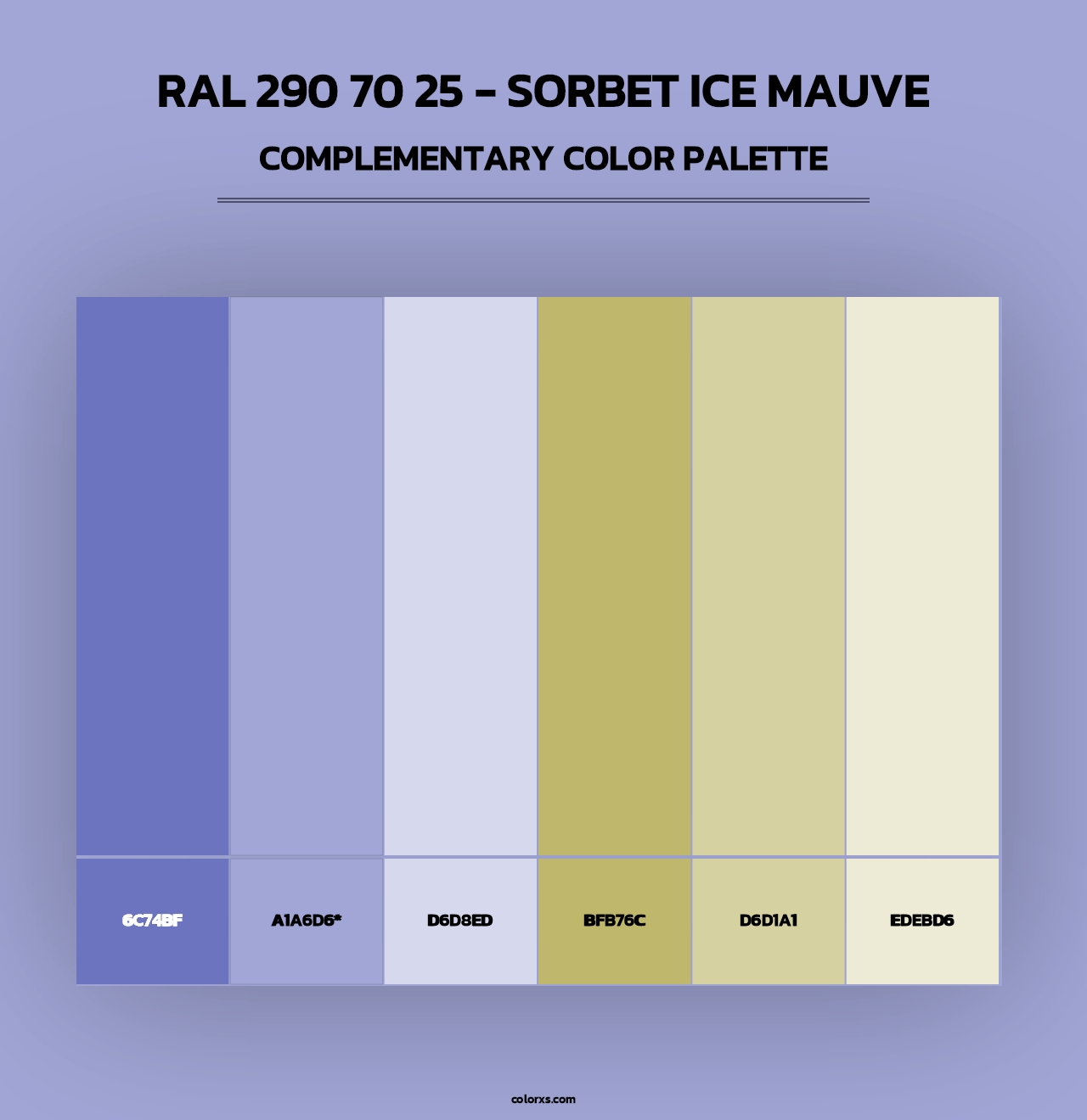 RAL 290 70 25 - Sorbet Ice Mauve - Complementary Color Palette