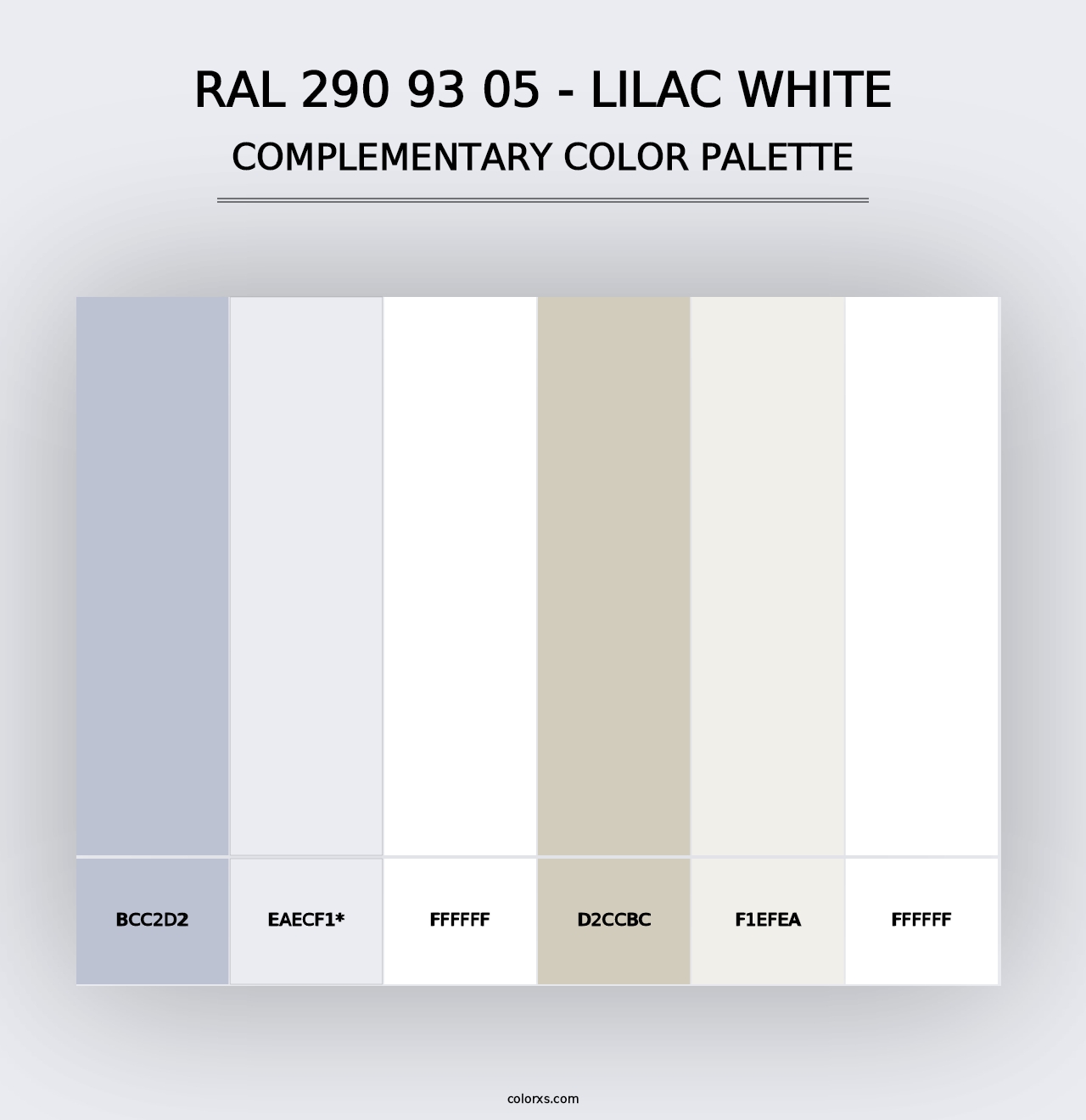 RAL 290 93 05 - Lilac White - Complementary Color Palette