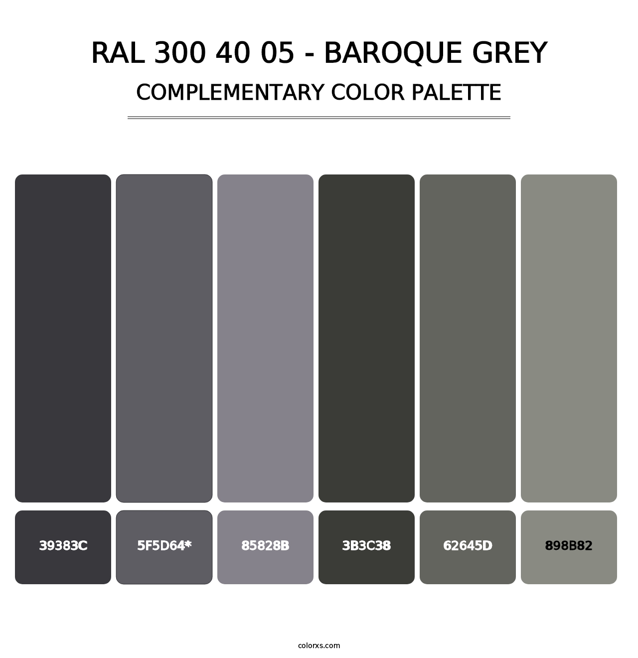 RAL 300 40 05 - Baroque Grey - Complementary Color Palette