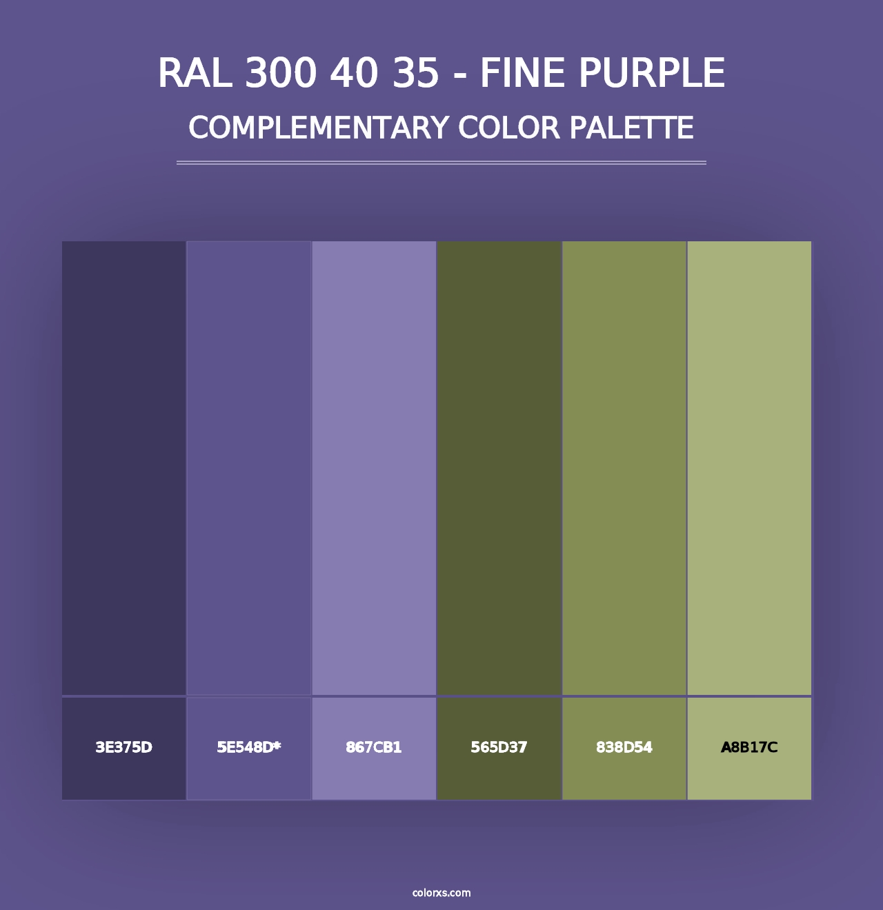 RAL 300 40 35 - Fine Purple - Complementary Color Palette