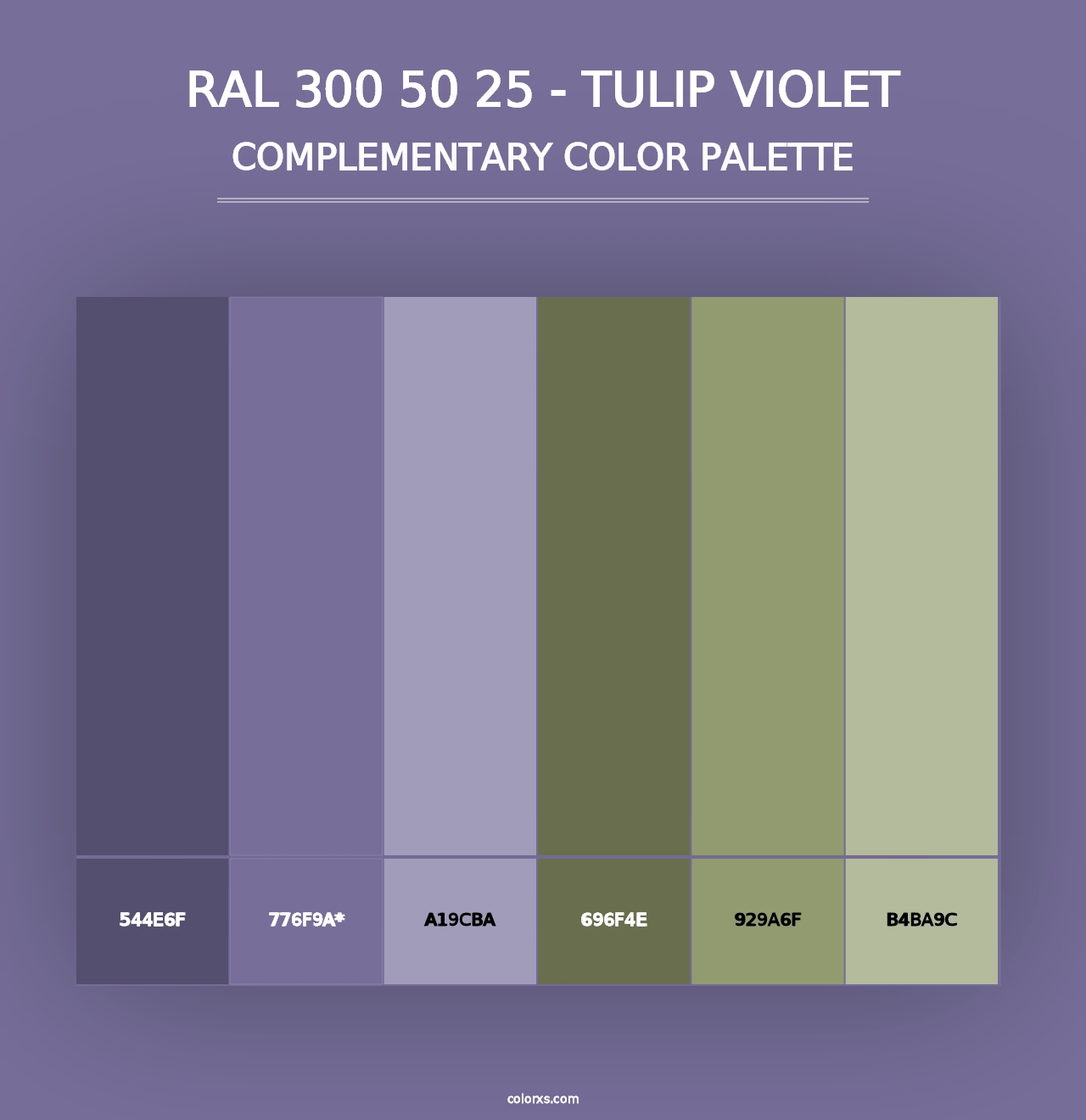 RAL 300 50 25 - Tulip Violet - Complementary Color Palette