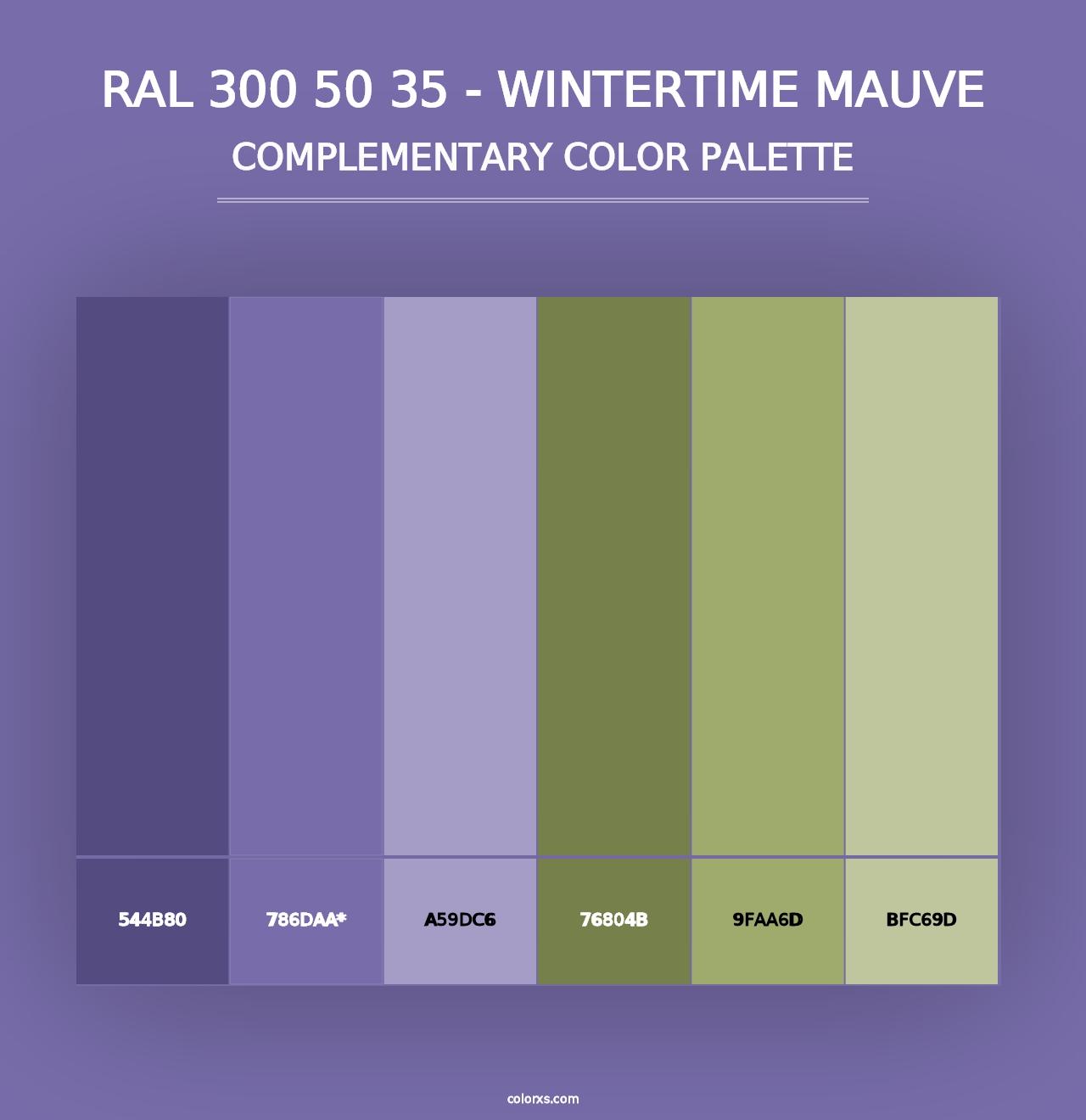 RAL 300 50 35 - Wintertime Mauve - Complementary Color Palette