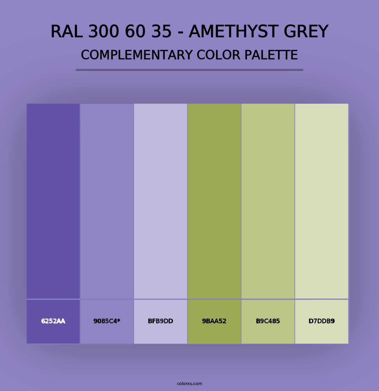 RAL 300 60 35 - Amethyst Grey - Complementary Color Palette