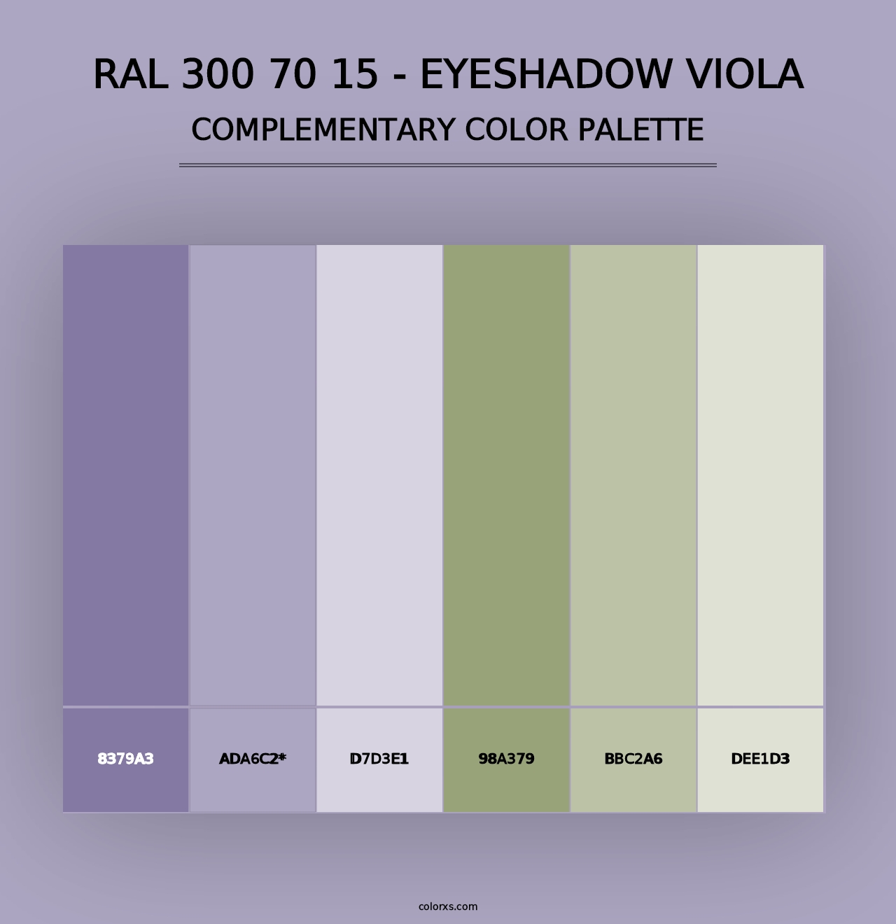 RAL 300 70 15 - Eyeshadow Viola - Complementary Color Palette