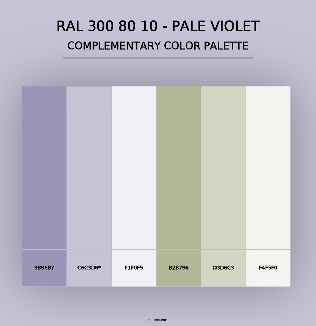 RAL 300 80 10 - Pale Violet - Complementary Color Palette