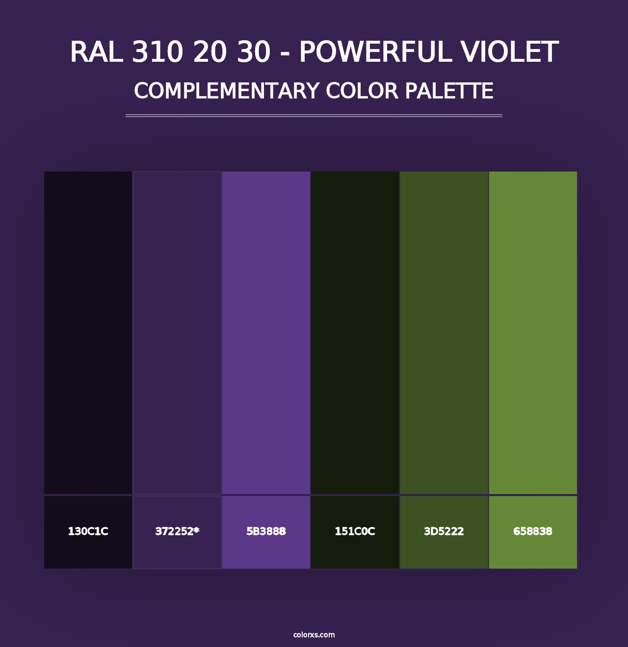 RAL 310 20 30 - Powerful Violet - Complementary Color Palette