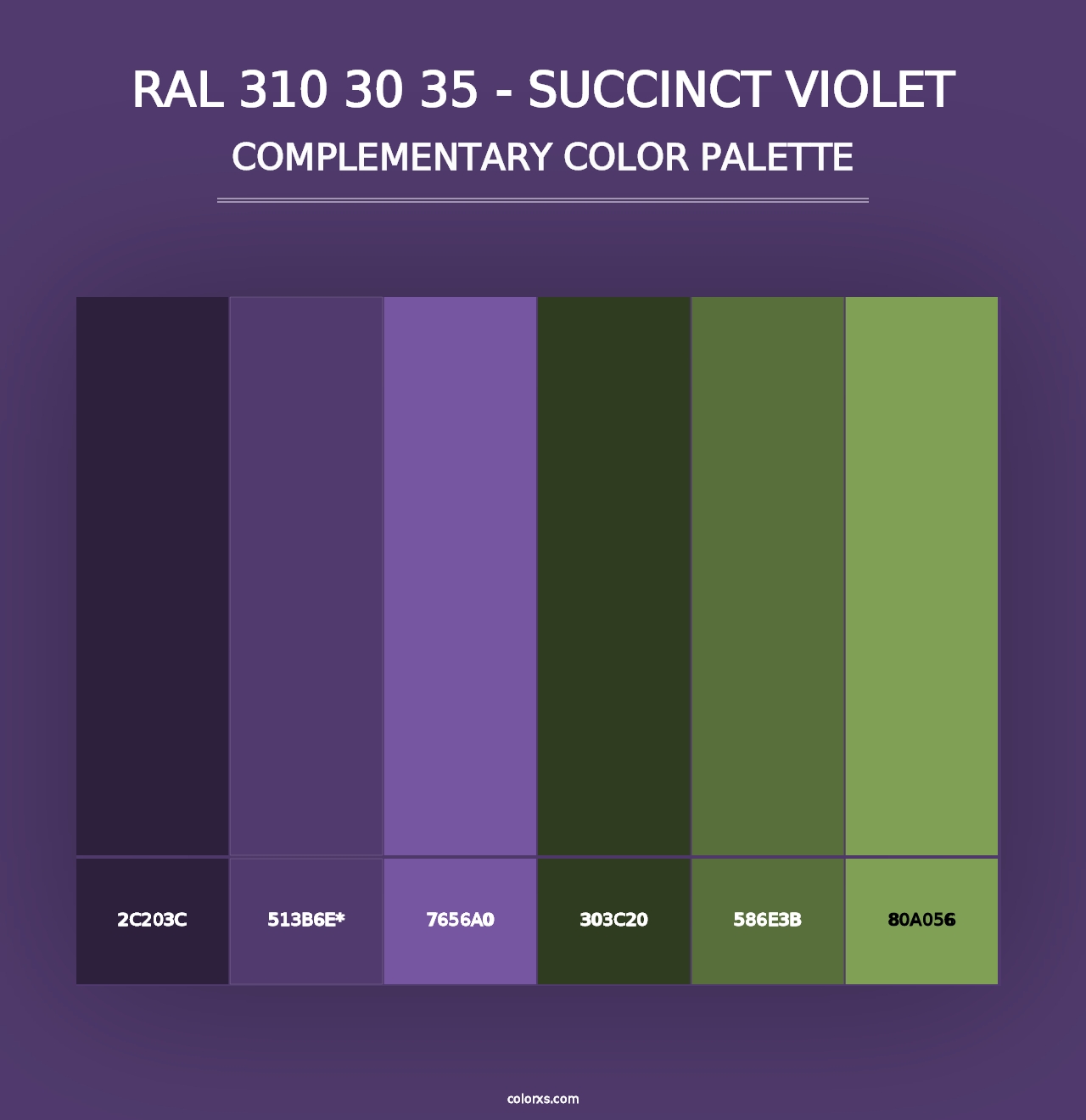 RAL 310 30 35 - Succinct Violet - Complementary Color Palette