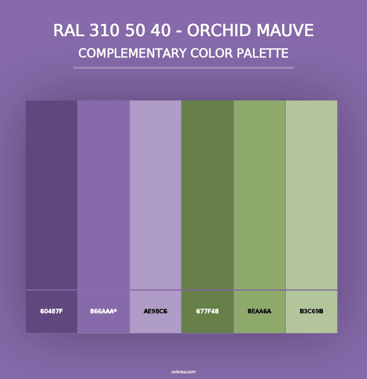 RAL 310 50 40 - Orchid Mauve - Complementary Color Palette