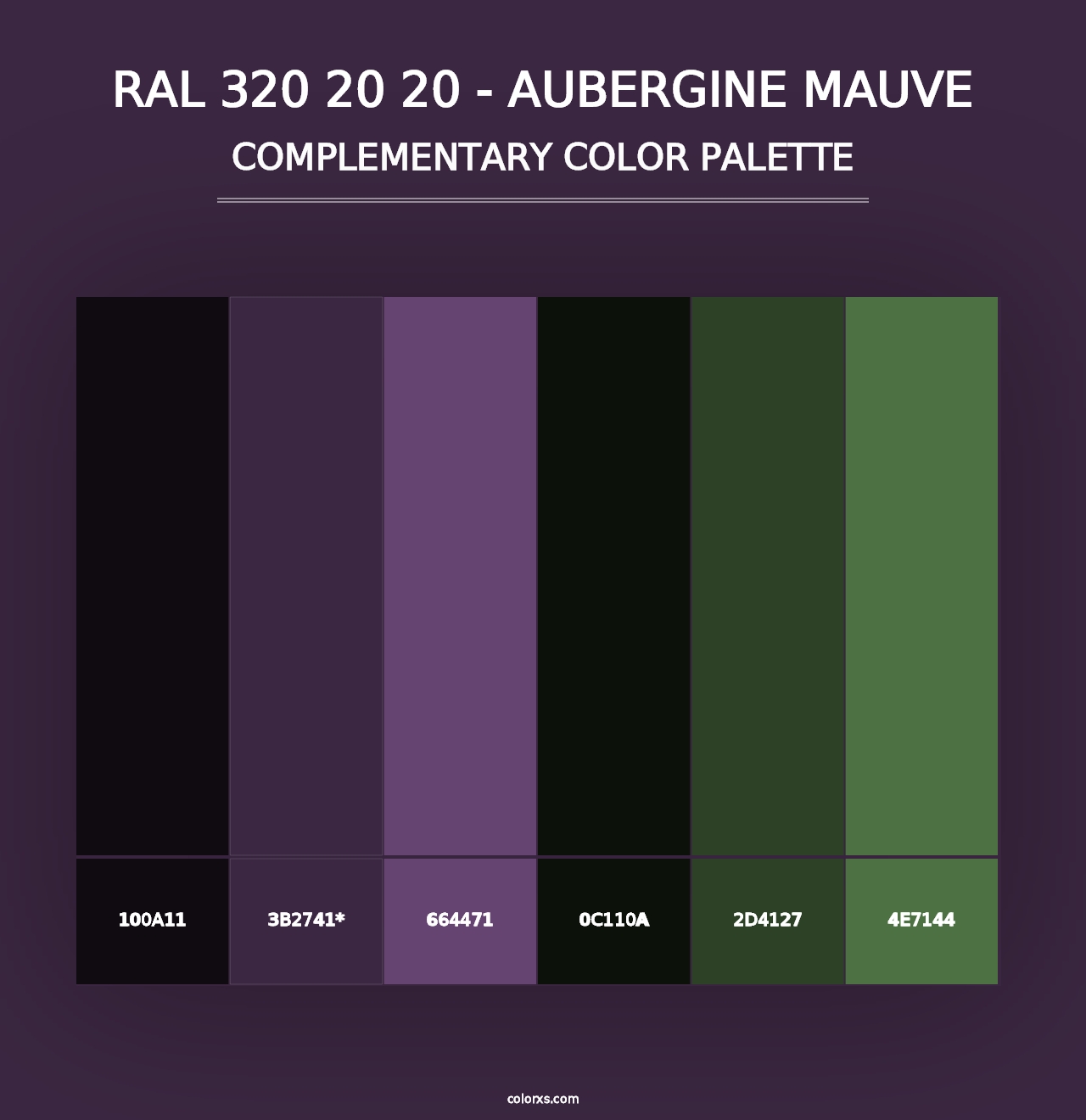 RAL 320 20 20 - Aubergine Mauve - Complementary Color Palette