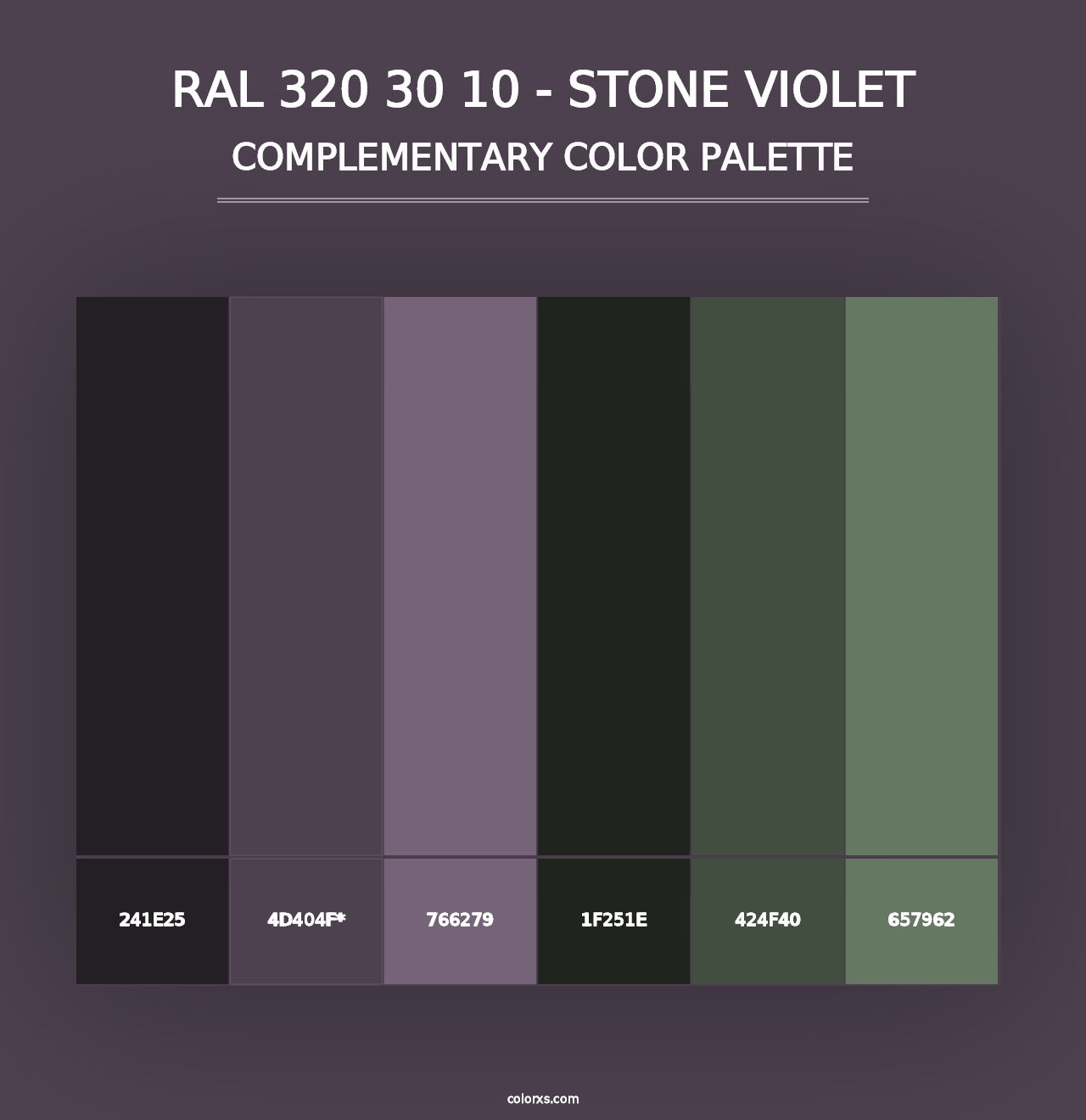 RAL 320 30 10 - Stone Violet - Complementary Color Palette