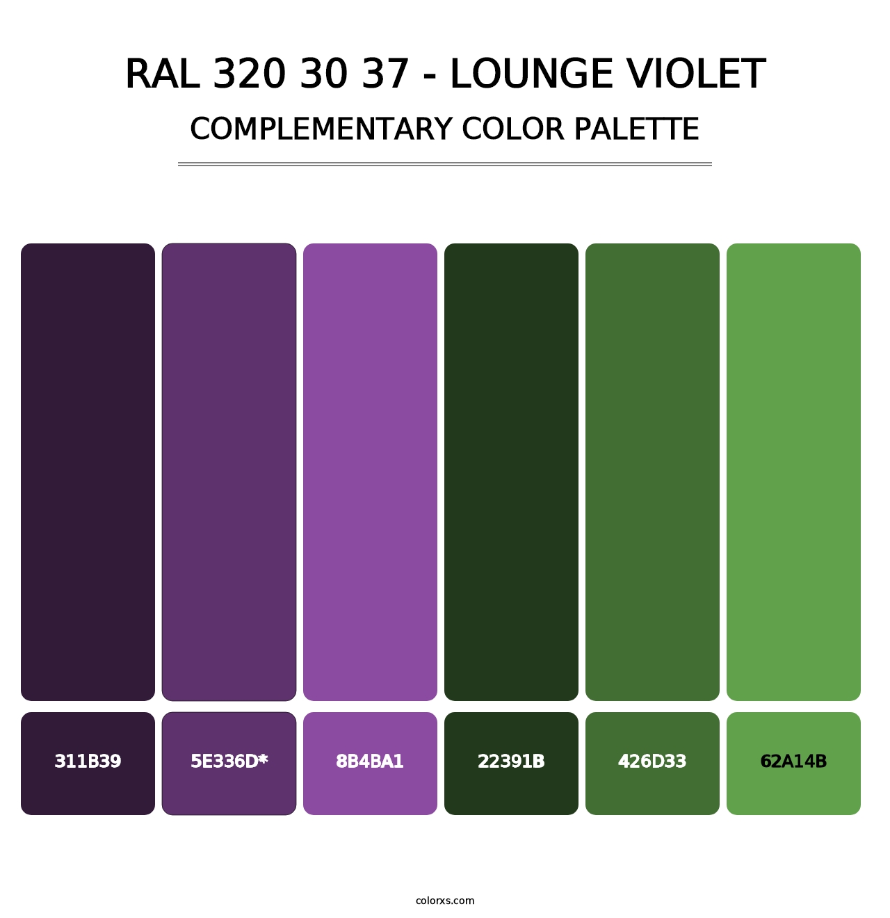 RAL 320 30 37 - Lounge Violet - Complementary Color Palette