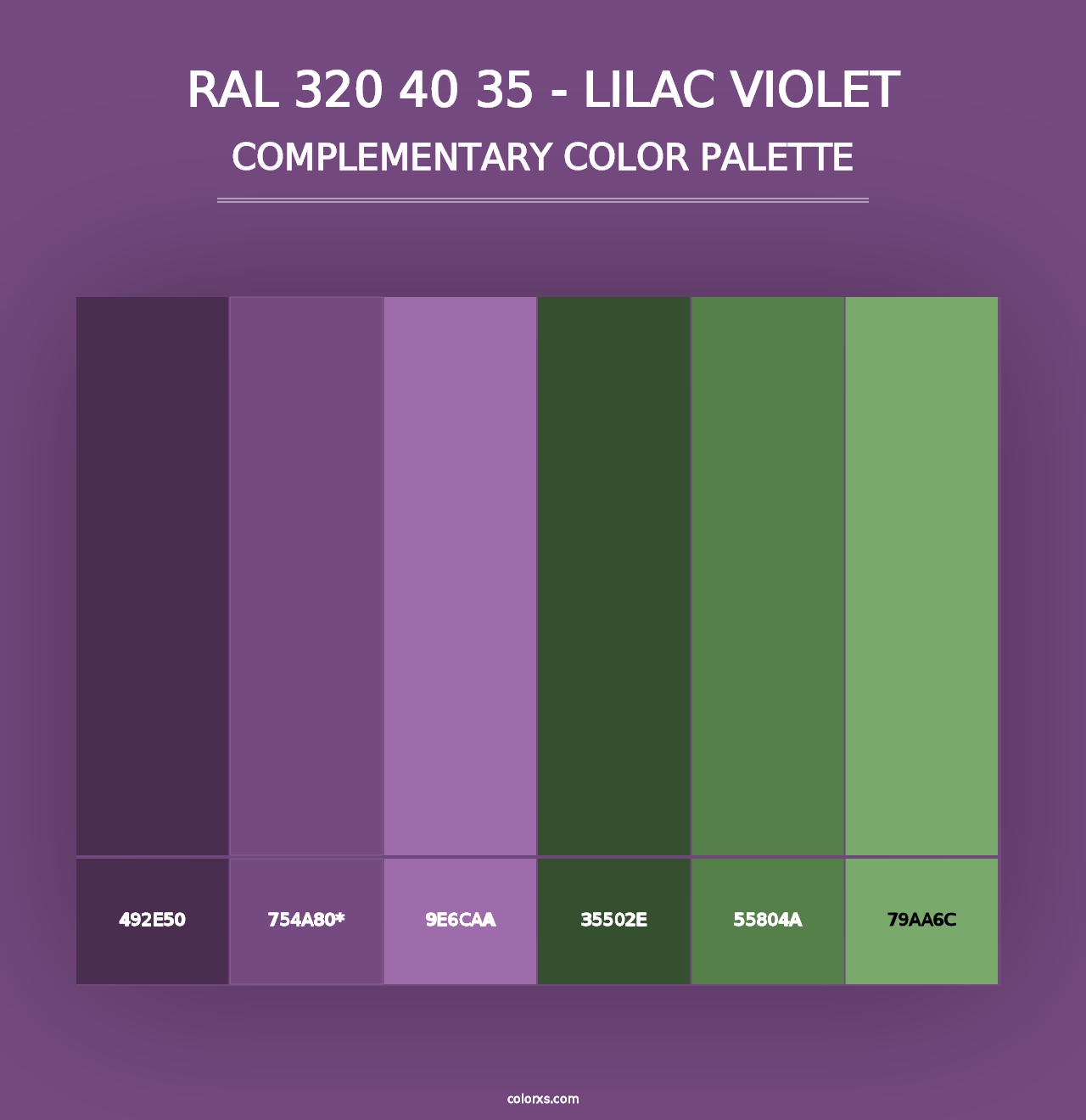 RAL 320 40 35 - Lilac Violet - Complementary Color Palette