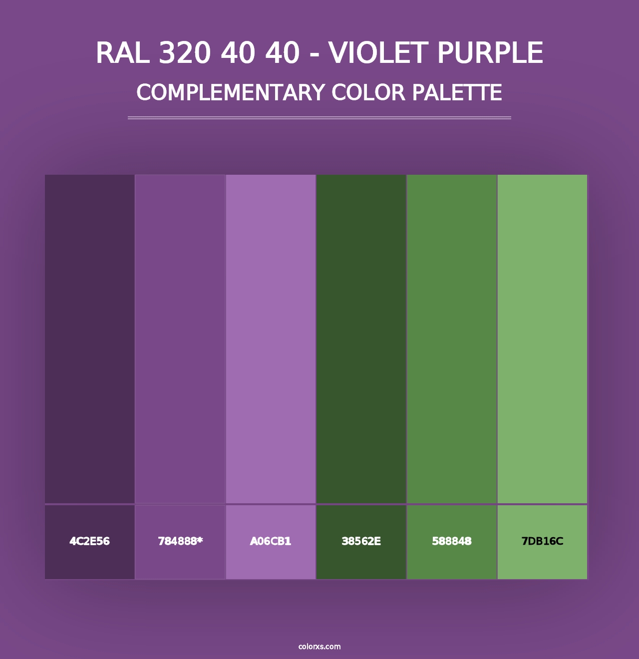 RAL 320 40 40 - Violet Purple - Complementary Color Palette