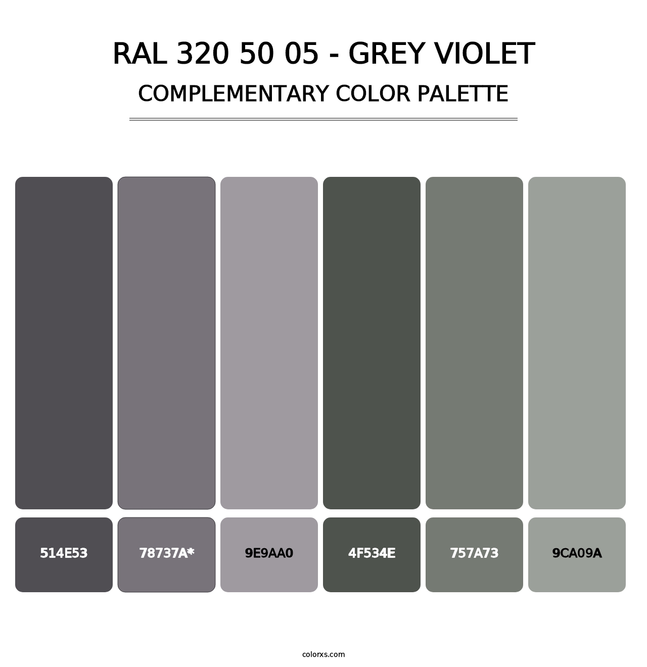 RAL 320 50 05 - Grey Violet - Complementary Color Palette