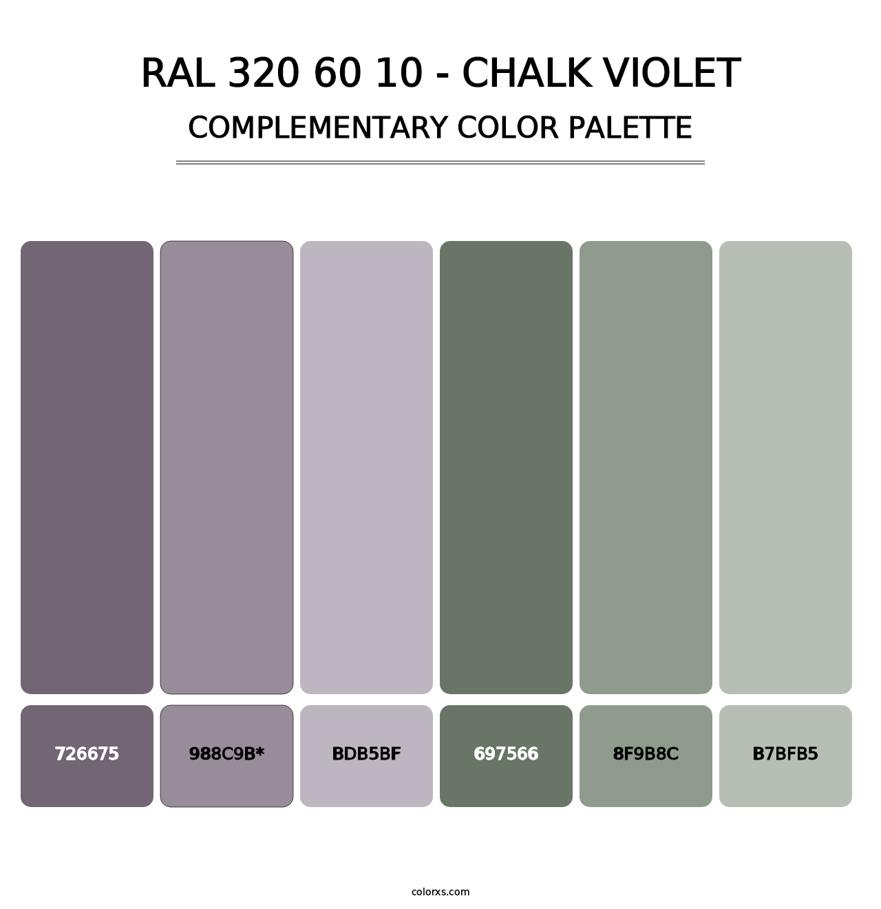 RAL 320 60 10 - Chalk Violet - Complementary Color Palette