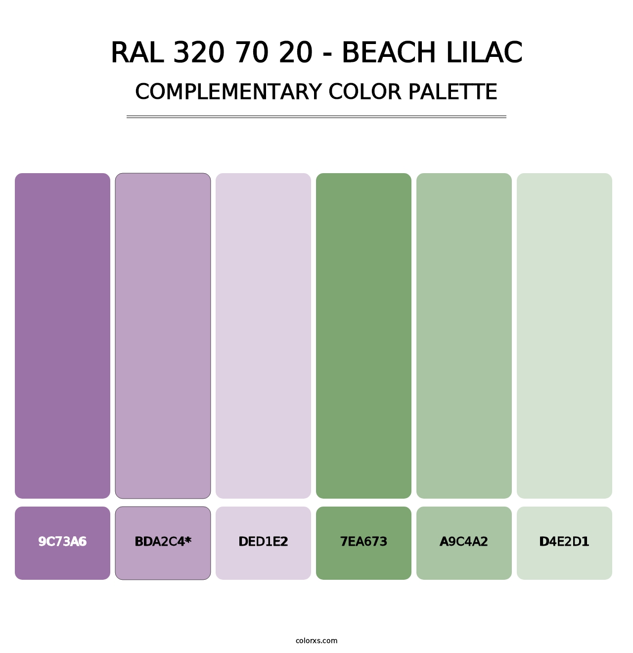 RAL 320 70 20 - Beach Lilac - Complementary Color Palette