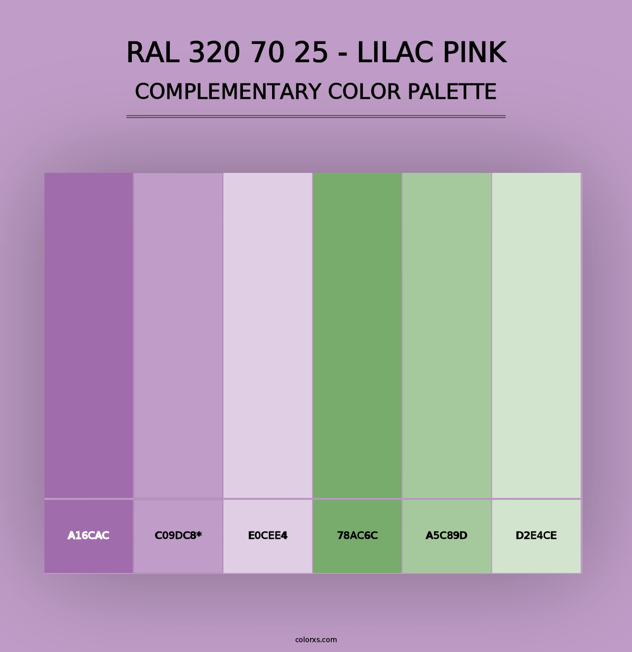 RAL 320 70 25 - Lilac Pink - Complementary Color Palette