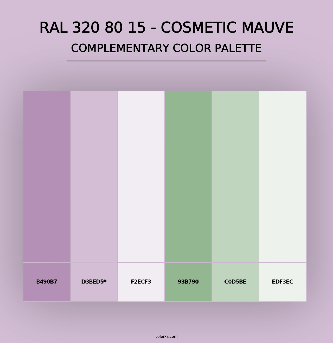 RAL 320 80 15 - Cosmetic Mauve - Complementary Color Palette