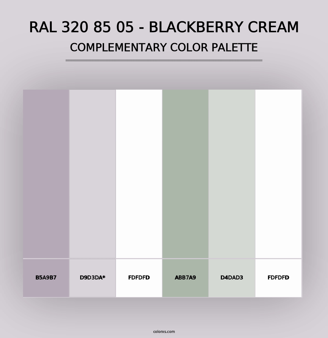 RAL 320 85 05 - Blackberry Cream - Complementary Color Palette