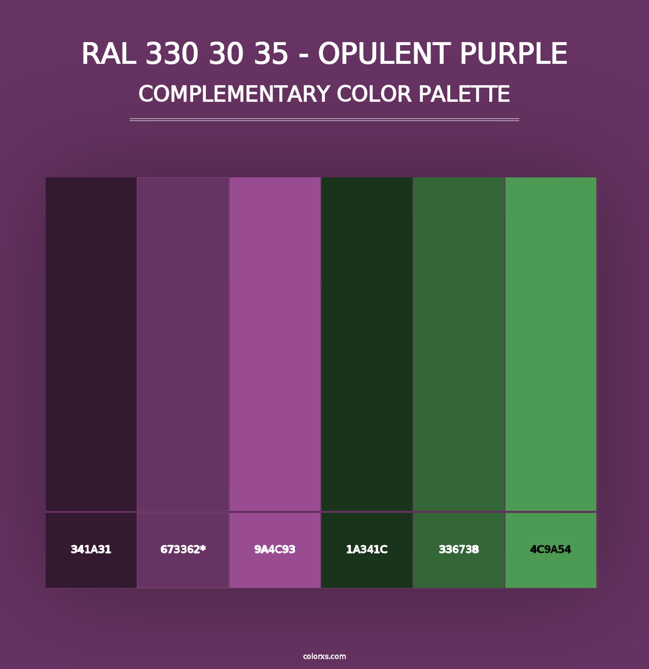 RAL 330 30 35 - Opulent Purple - Complementary Color Palette