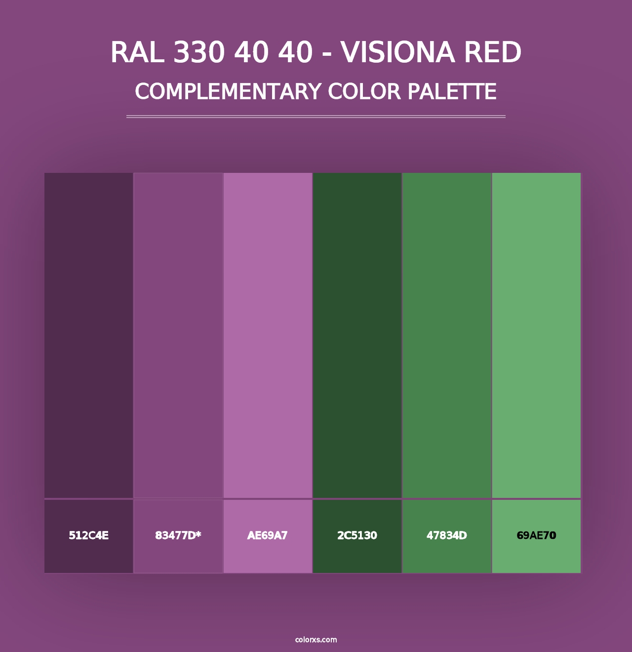 RAL 330 40 40 - Visiona Red - Complementary Color Palette