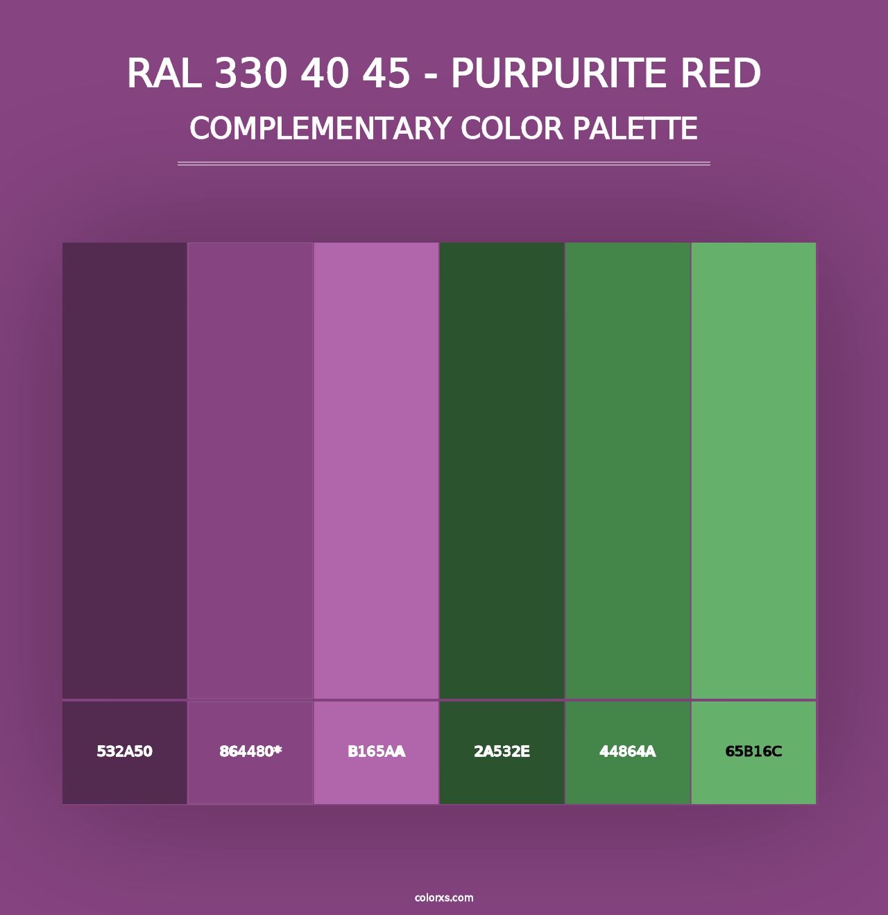 RAL 330 40 45 - Purpurite Red - Complementary Color Palette