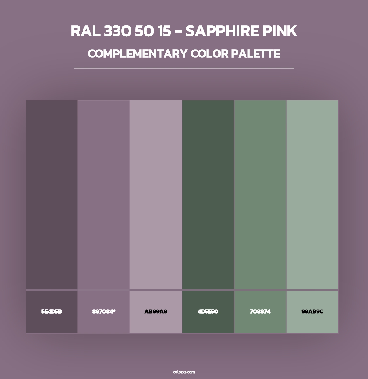 RAL 330 50 15 - Sapphire Pink - Complementary Color Palette