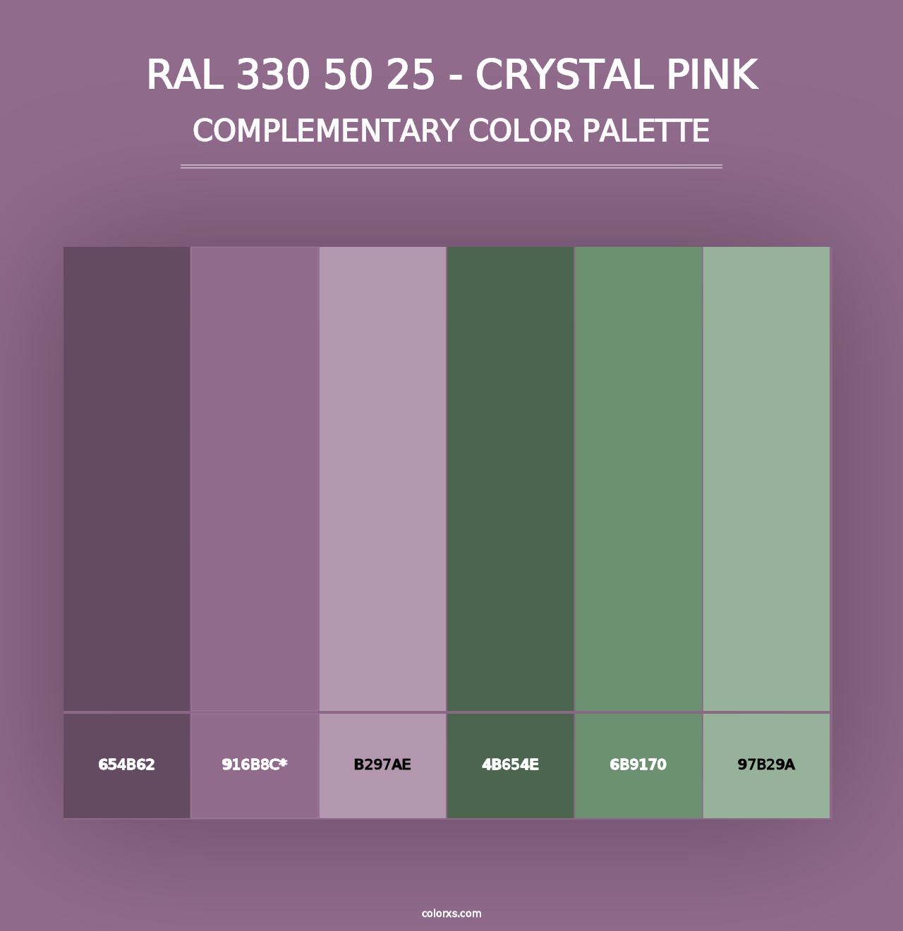 RAL 330 50 25 - Crystal Pink - Complementary Color Palette