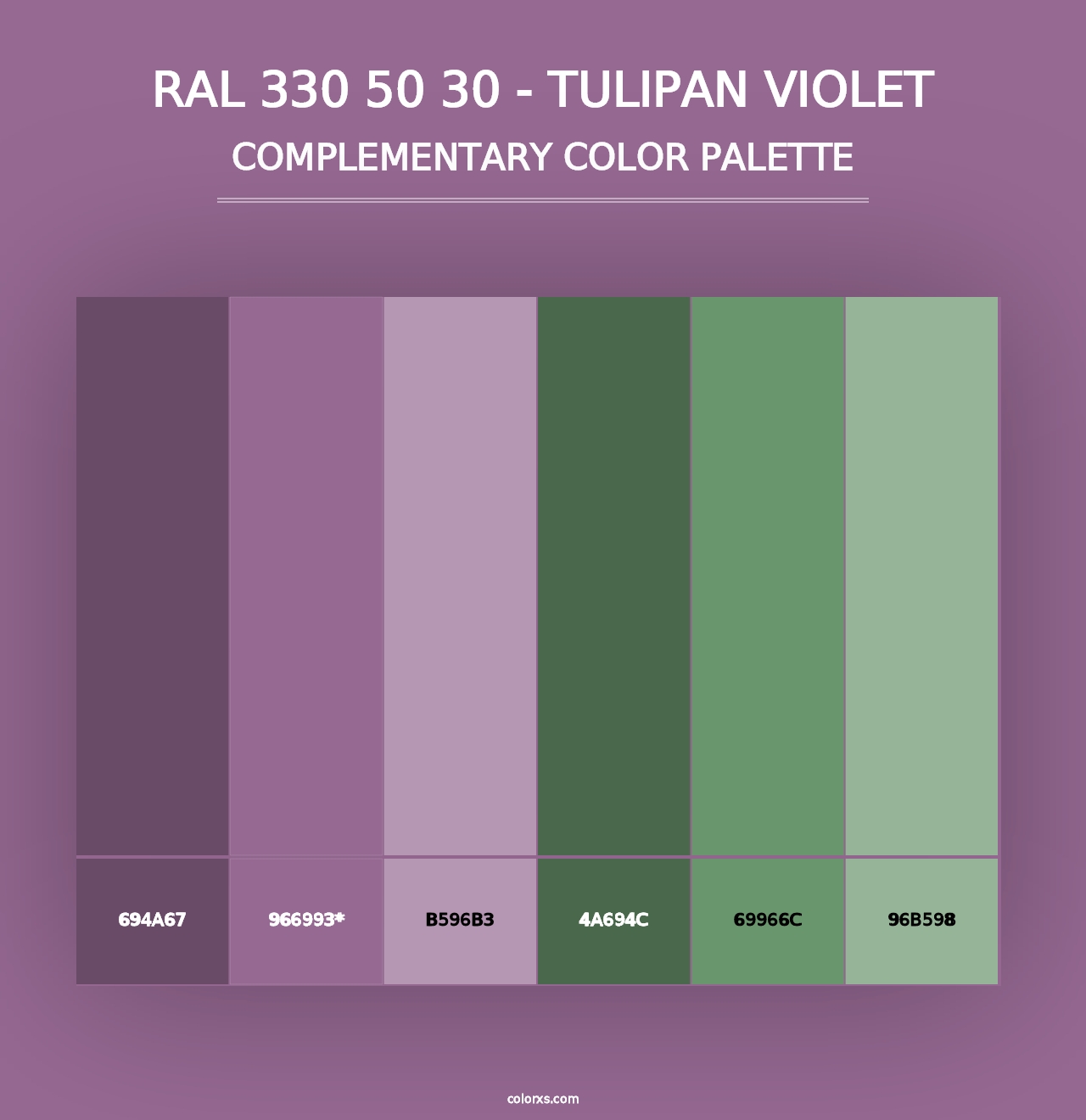 RAL 330 50 30 - Tulipan Violet - Complementary Color Palette