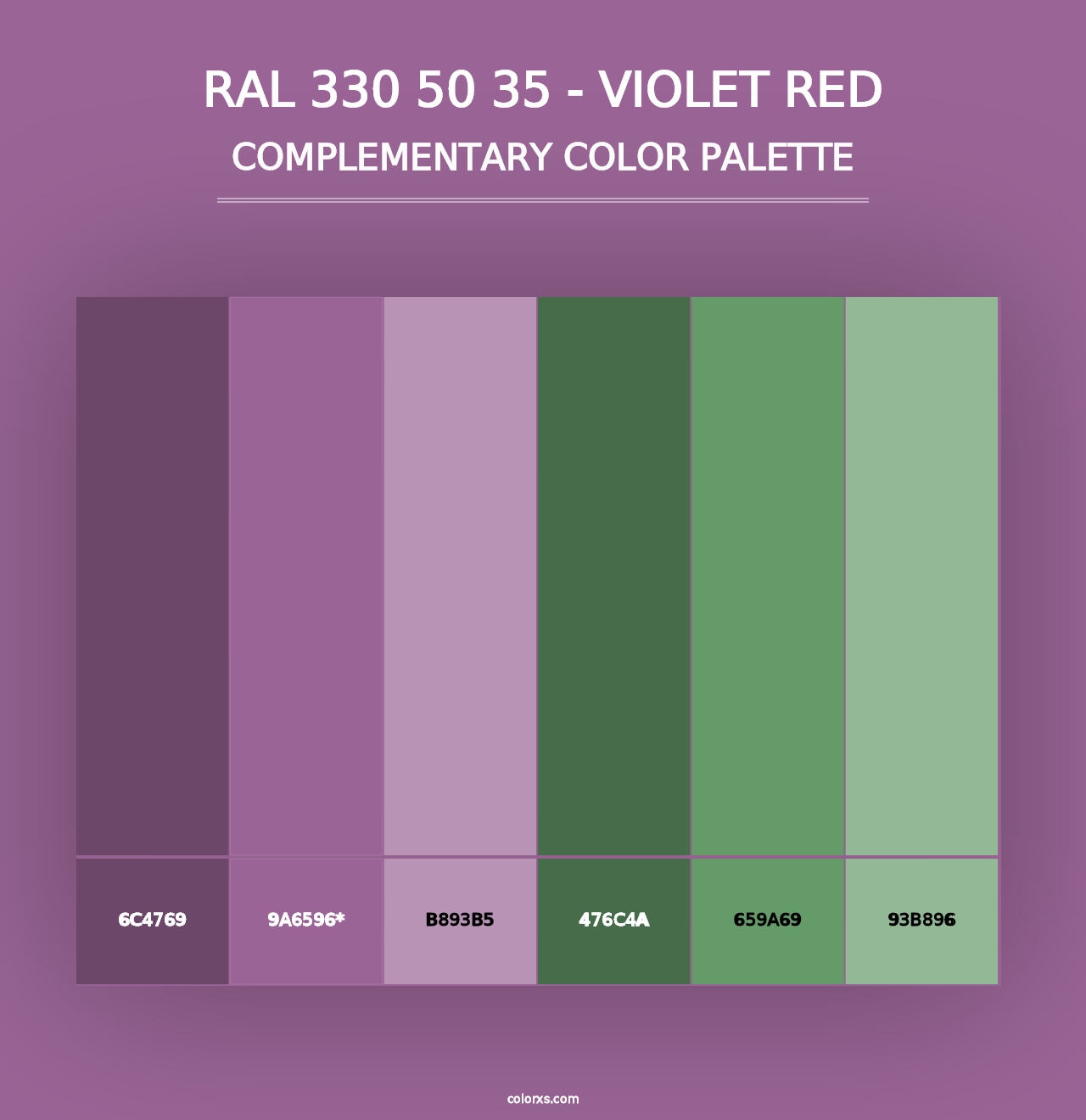 RAL 330 50 35 - Violet Red - Complementary Color Palette