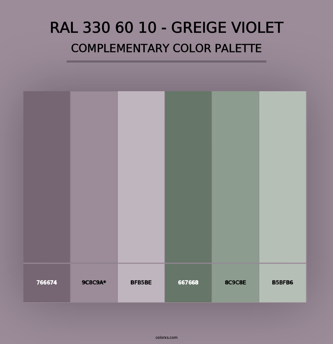 RAL 330 60 10 - Greige Violet - Complementary Color Palette