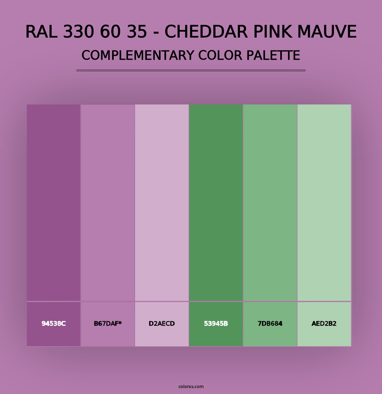 RAL 330 60 35 - Cheddar Pink Mauve - Complementary Color Palette