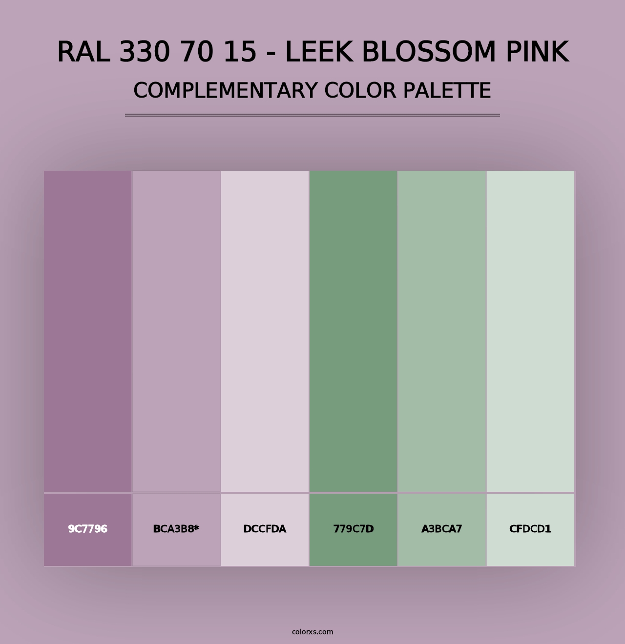 RAL 330 70 15 - Leek Blossom Pink - Complementary Color Palette