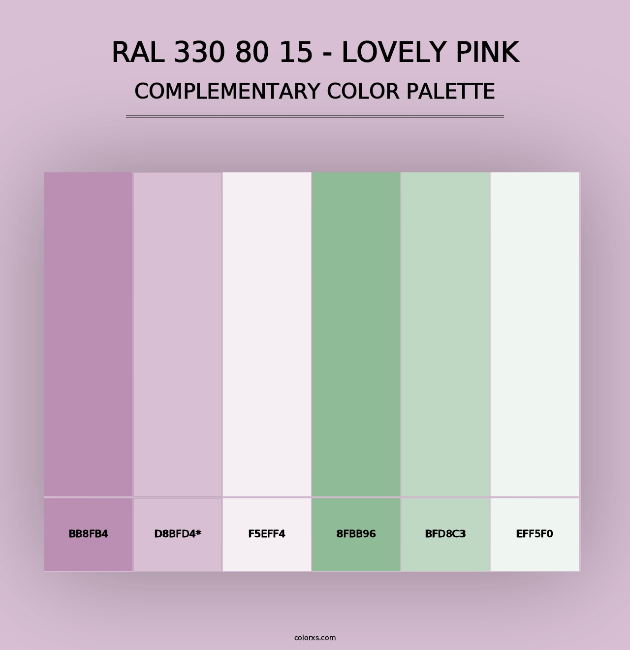 RAL 330 80 15 - Lovely Pink - Complementary Color Palette