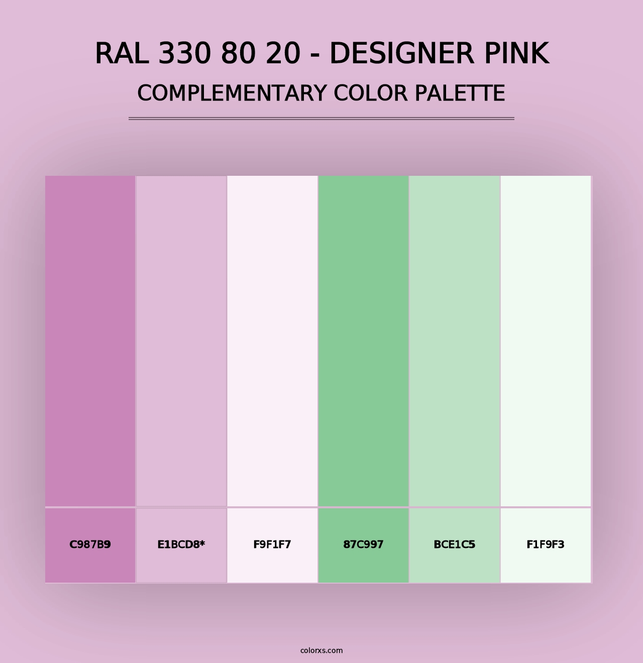 RAL 330 80 20 - Designer Pink - Complementary Color Palette