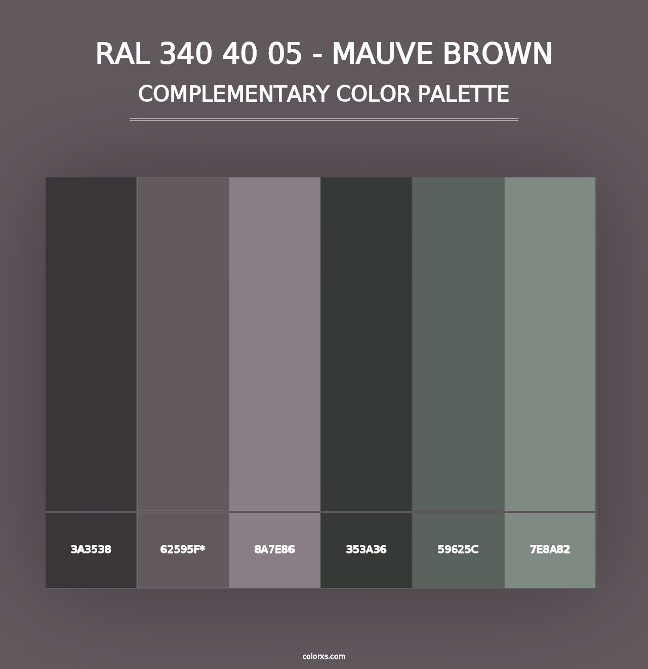 RAL 340 40 05 - Mauve Brown - Complementary Color Palette