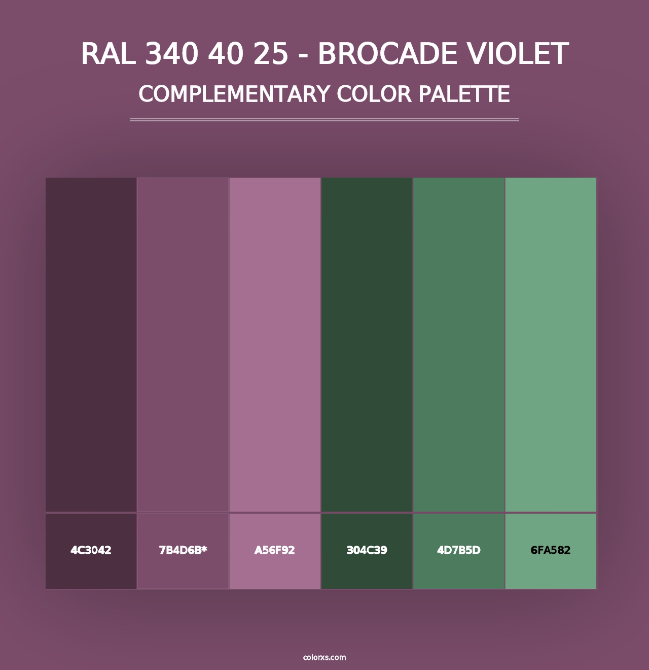 RAL 340 40 25 - Brocade Violet - Complementary Color Palette