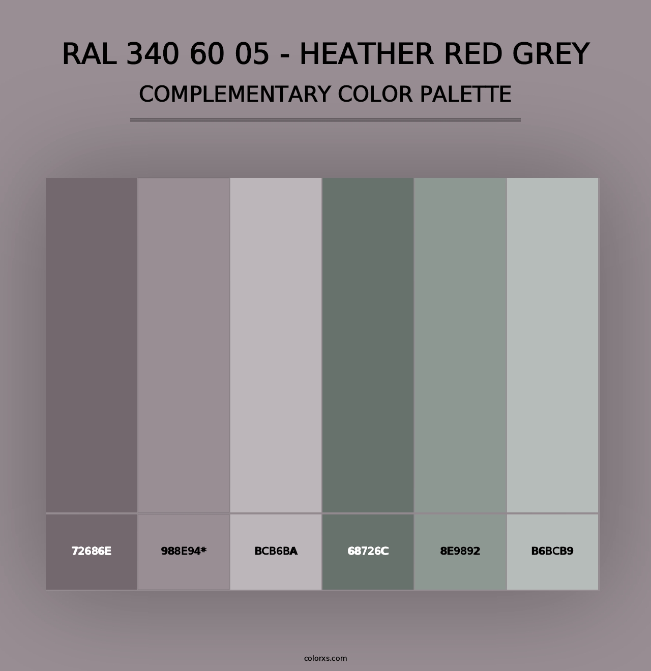 RAL 340 60 05 - Heather Red Grey - Complementary Color Palette